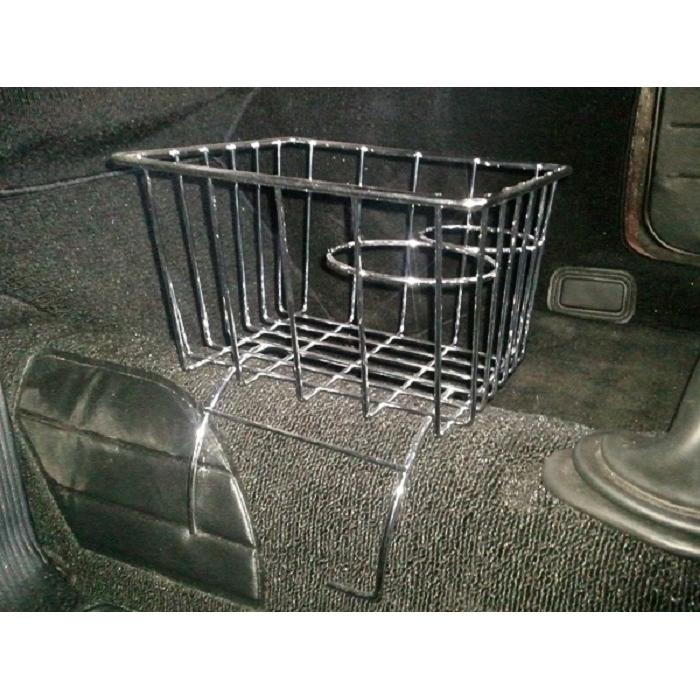 Storage basket with cupholders chrome