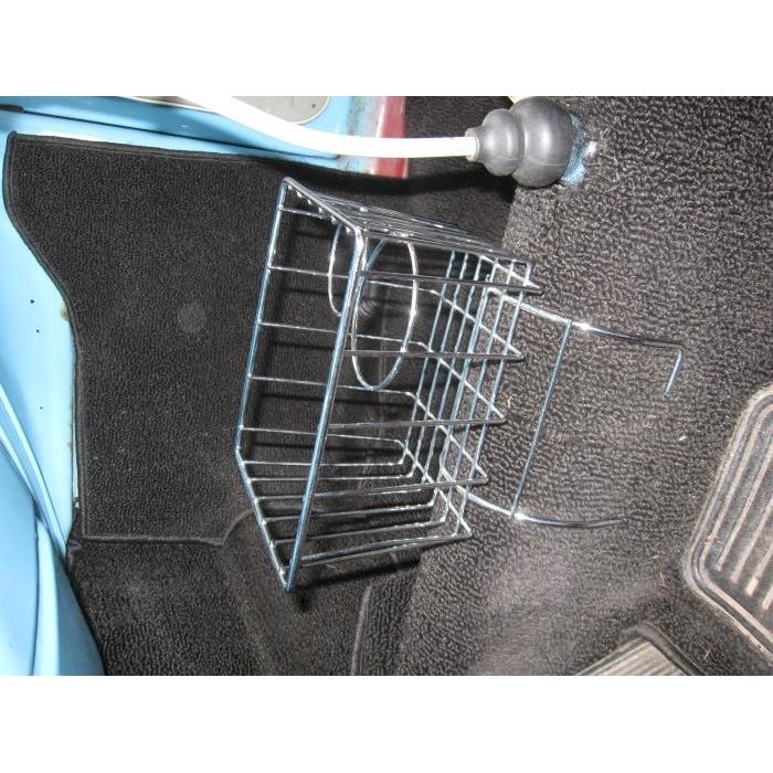 Storage basket with cupholders chrome
