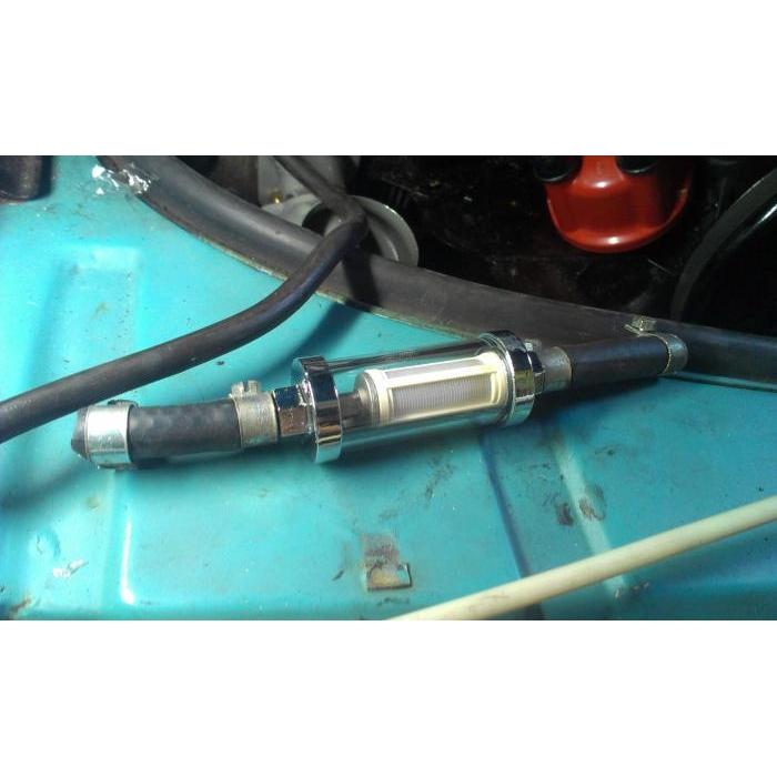 Fuel filter for carburetor engines chrome
