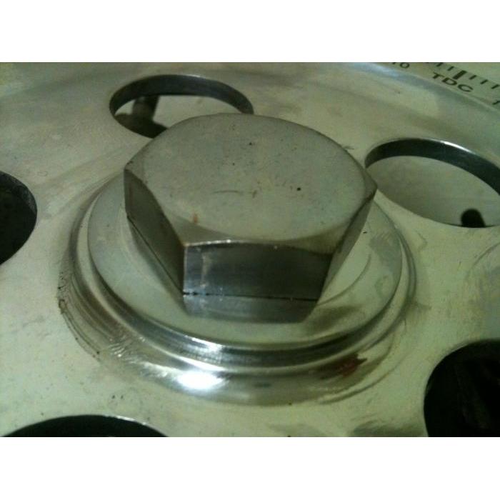 Extra long chromed pulley bolt with washer
