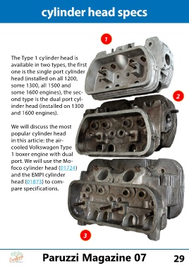 cylinder head specifications