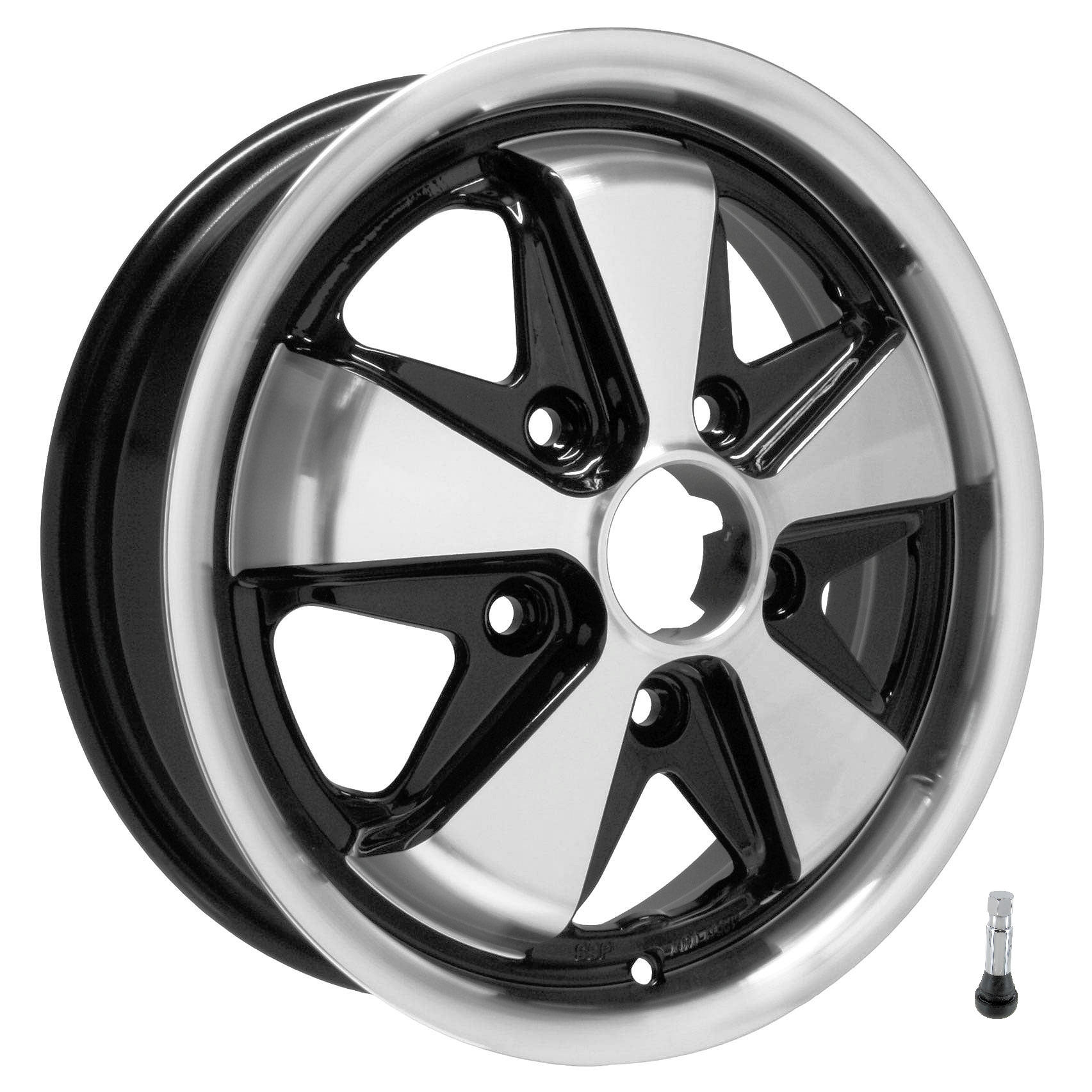 Fooks lichtmetalen velg, gepolijst met een zwart hart