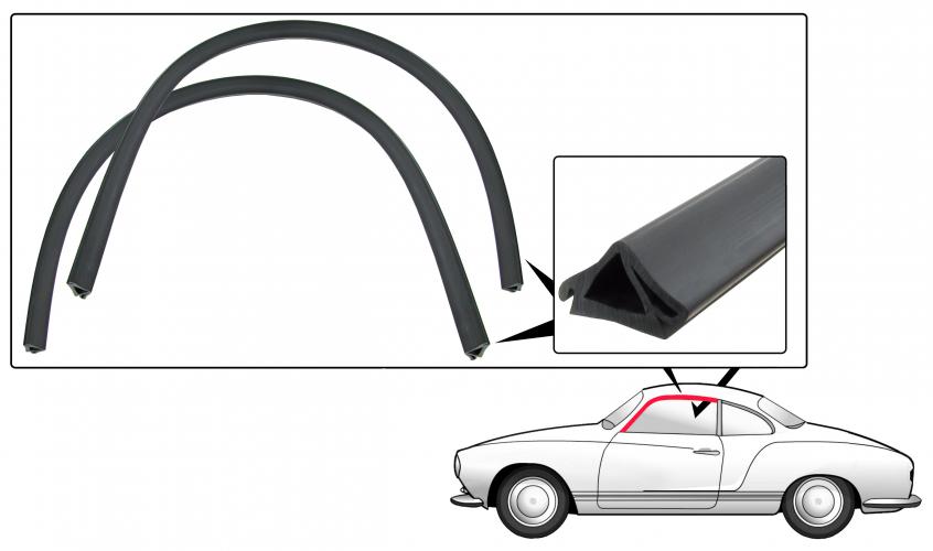 Sivuikkunan yläreunan tiivisteet