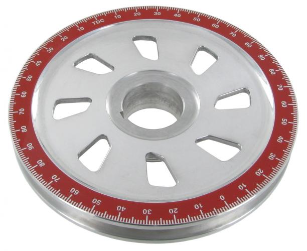 Hihnapyörä, punainen, asteikolla