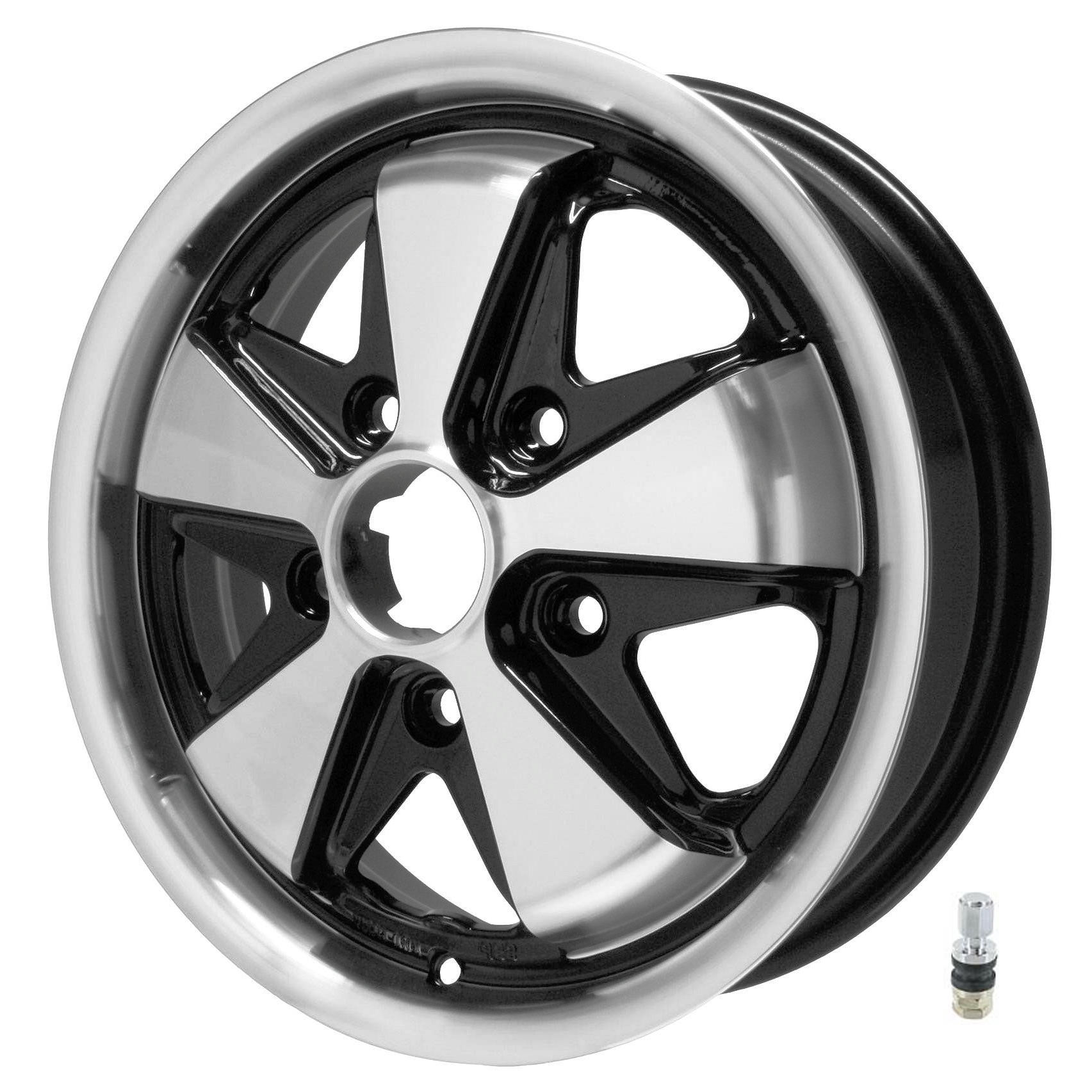 Fooks lichtmetalen velg, gepolijst met een zwart hart