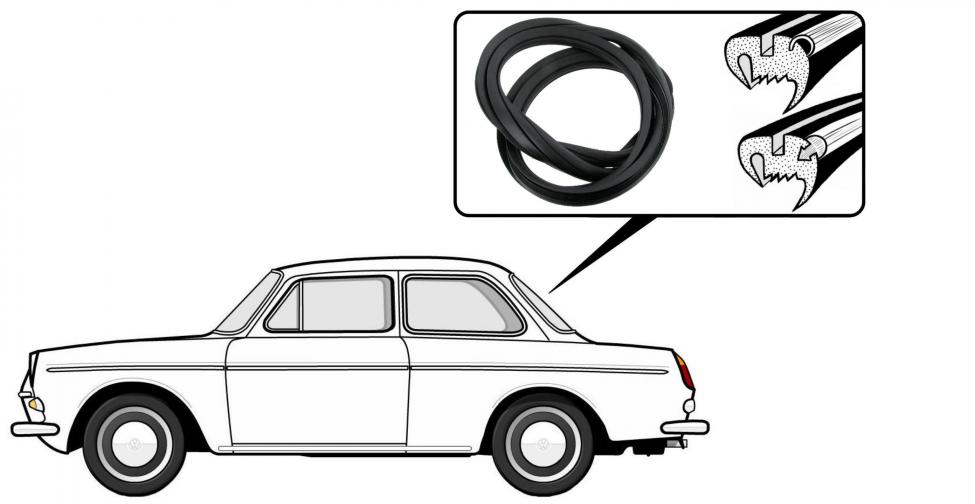 Achterruitrubber deluxe (met lijstgroef)