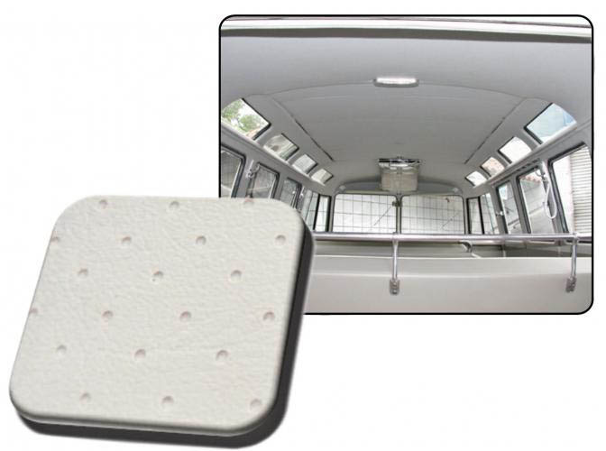 Kattoverhoilu rei'itettyä vinyyliä, malleihin joissa haitarikatto, luonnonvalkoinen