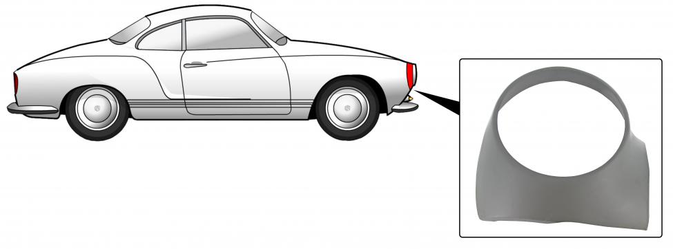 Etulokasuojan korjauspelti etuvalon ympärille, oikea