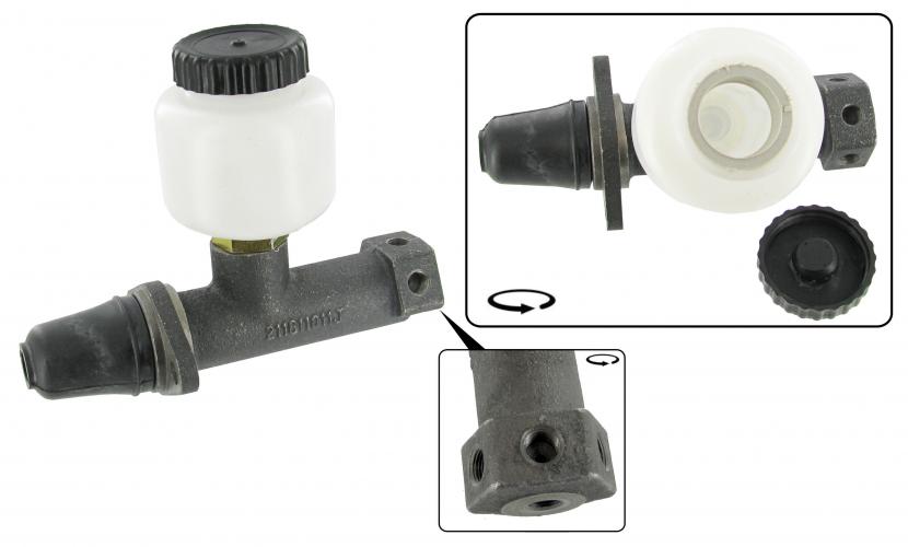 22.2 mm hoofdremcilinder met een standaard reservoir