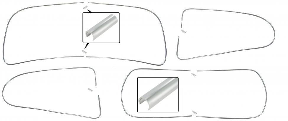 Ikkunoiden kiiltolistasarja, alumiinia