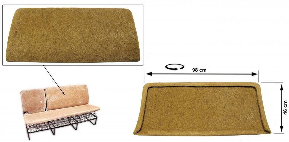 Pehmuste hevosenkarvaa, selkänojan kiinteä osa, 2 / 3 keskimmäisestä penkistä