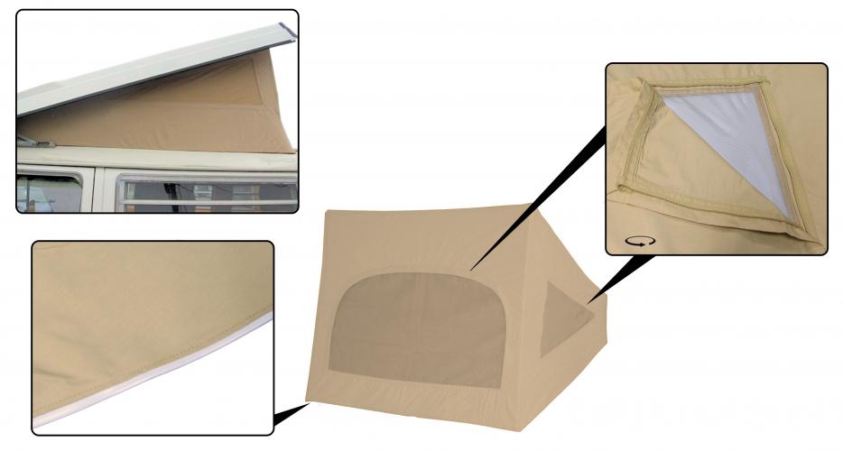 Westfalia takduk 3 fönster beige