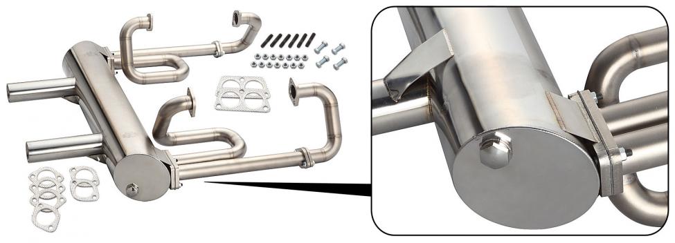 Pakoputkisto `Porsche Sound` kahdella ulostulolla, Ø 38 mm, rosteria