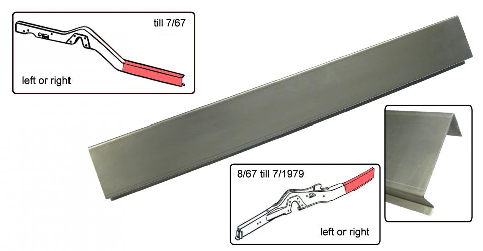 Chassisbalk middenstuk reparatie deel (80 cm)