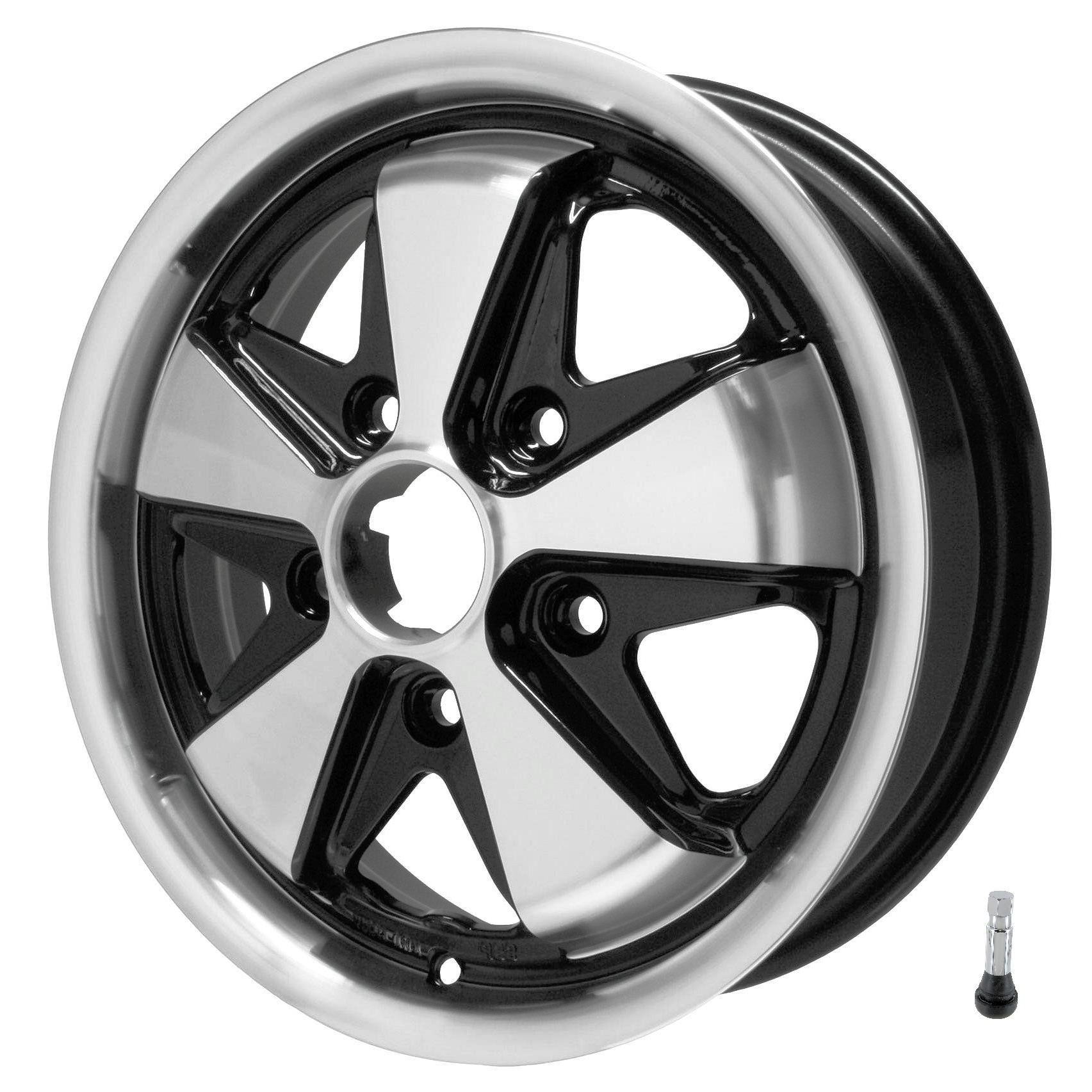 Fooks lichtmetalen velg, gepolijst met een zwart hart