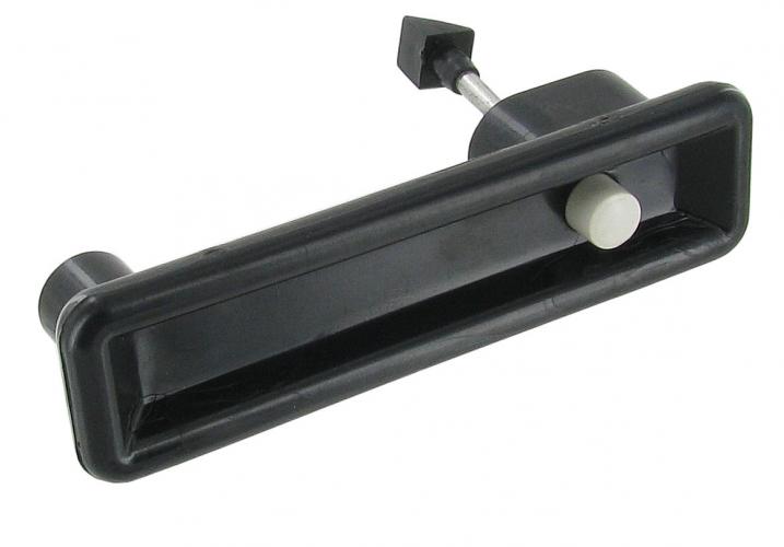 Kaapin oven kahva, musta, harmaalla painonapilla