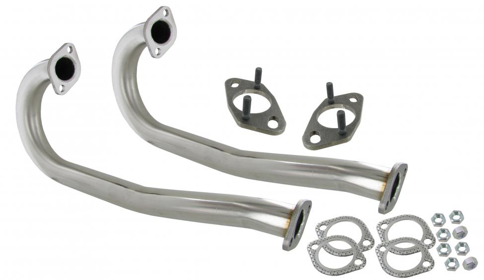 J-putket, ruostumatonta terästä, kiinnitys laipalla äänenvaimentimeen