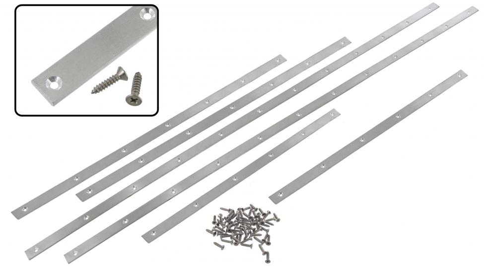 Aluminum side top frame seal inserts including screws (6-part)