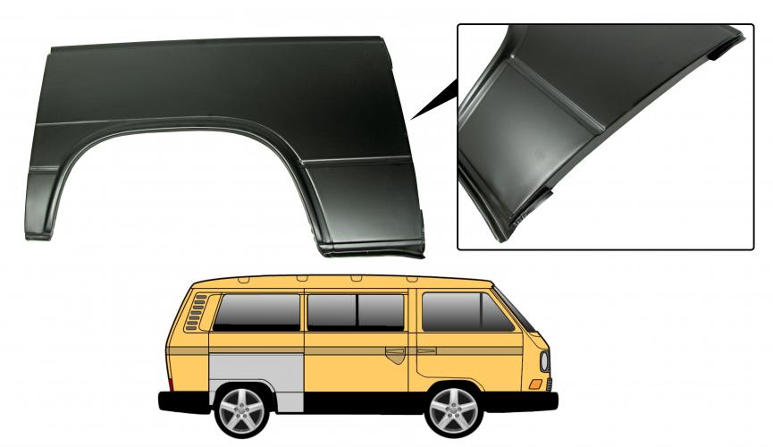 Takapyöräkotelon korjauspaneeli (suuri) oikealle puolelle