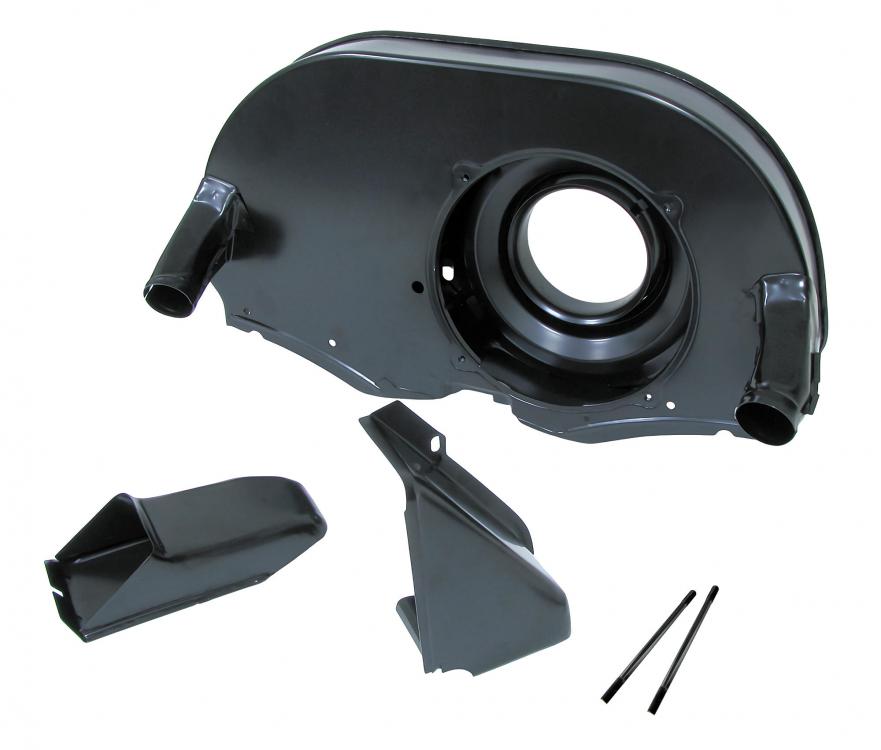 Puhallinkotelo musta, lämmityksen lähdöillä, Typ4-öljynlauhduttimelle