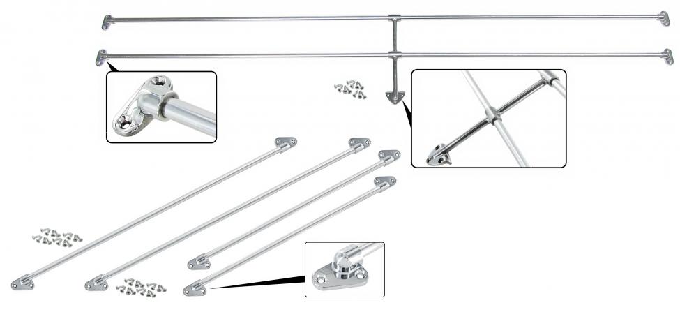Window protection jailbars kit (2 side windows and rear window)