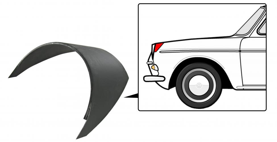 Lokasuojan korjauspala ajovaloumpion yläpuolelle, vasen / oikea