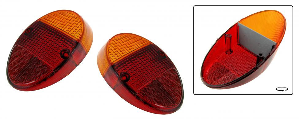 Achterlicht lens Europees amber en rood