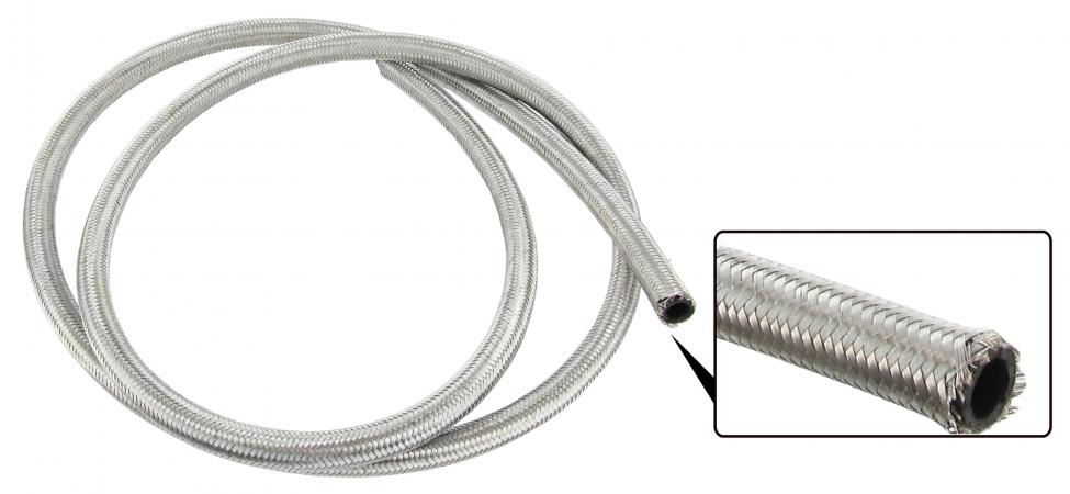 Öljyletku, jossa on punottu ruostumattomasta teräksestä valmistettu ulkovaippa, metri