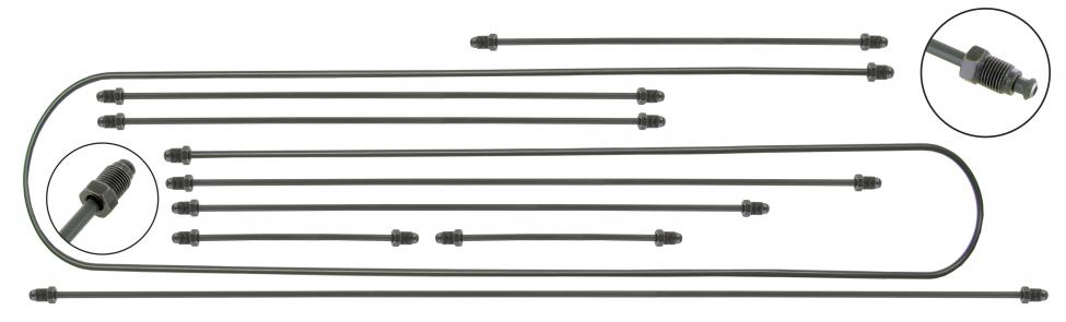 Jarruputkisarja (9-osainen) rumpujarruille