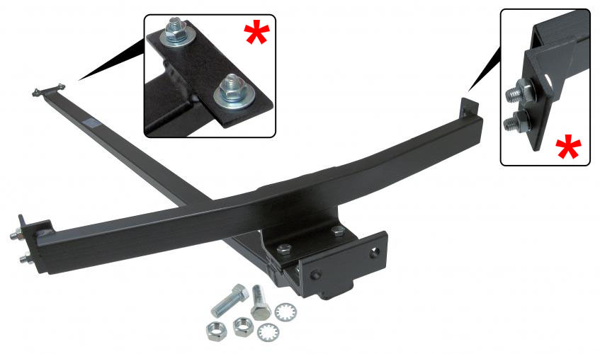 Anhängerkupplung Halterung mit Beschlägen