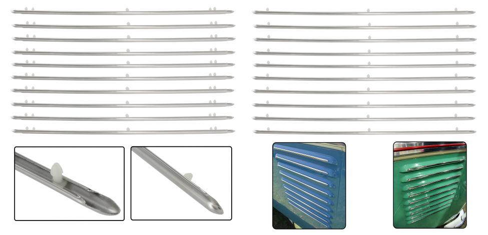 Polished stainless steel engine vent trim kit