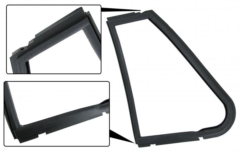 Borracha, vidro triangular, esq.