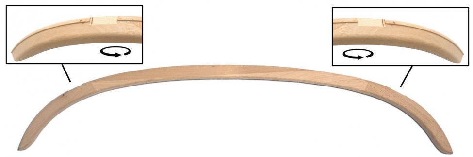 Arceau central en bois de capote de cabriolet