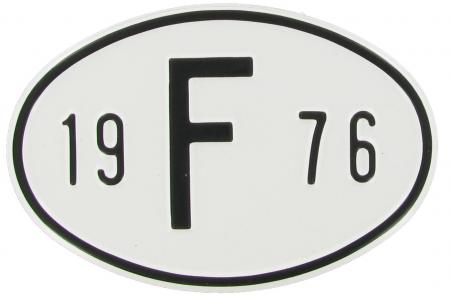 Chapa de nacionalidade: F 1976