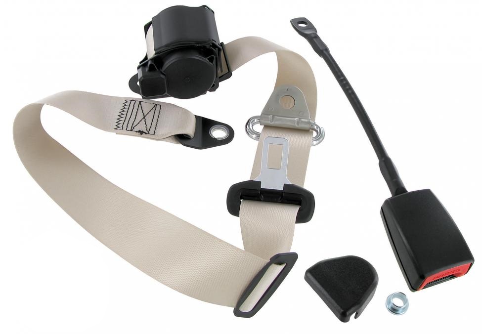 Retractable 3-point seat belt beige
