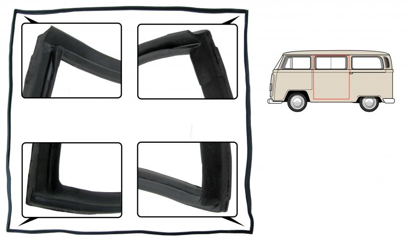 Liukuoven tiiviste, vasen