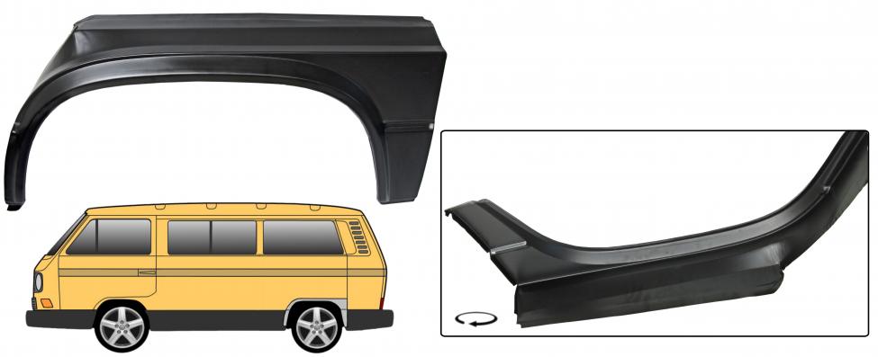 Bakre hjulkasse komplett (erstatningspanel) venstre