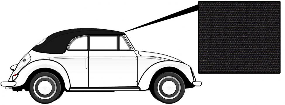 Cabriolet kap canvas zwart