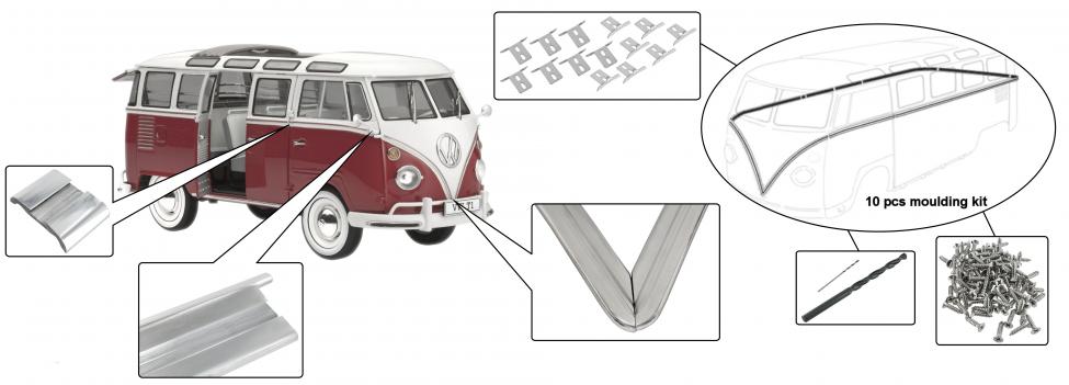 Samba moldings including endcaps and screws (10-part)