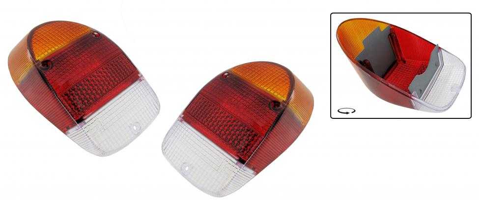 Achterlicht lens Europees amber, rood en helder