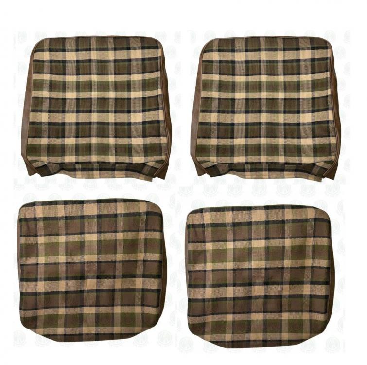 Seat cover set cover, chequered brown / beige, set two seats