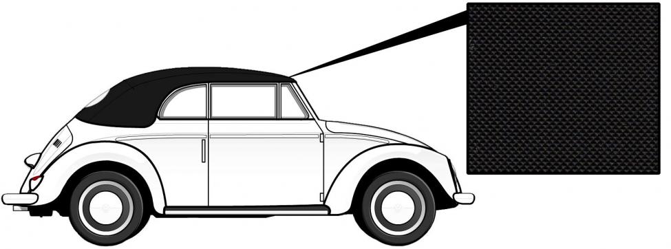 Cabriolet kap vinyl zwart