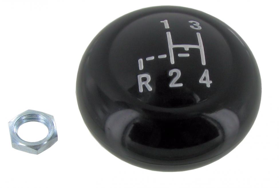 Klassieke versnellingspook knop zwart met schakelschema