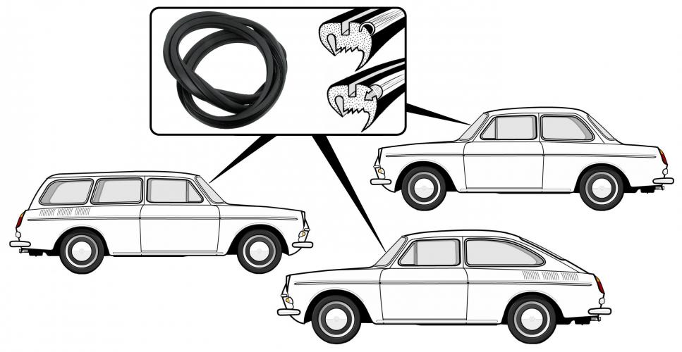 Tuulilasin tiiviste, vakio, listauralla