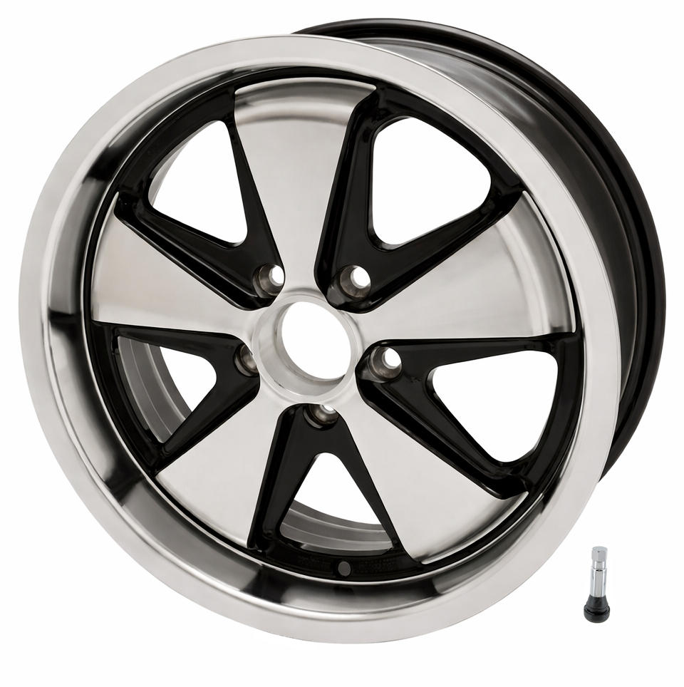 Fooks lichtmetalen velg, gepolijst met een zwart hart