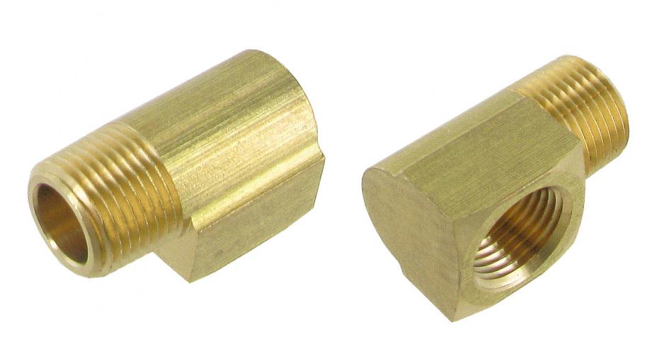 Acessório de latão com rosca interna e externa