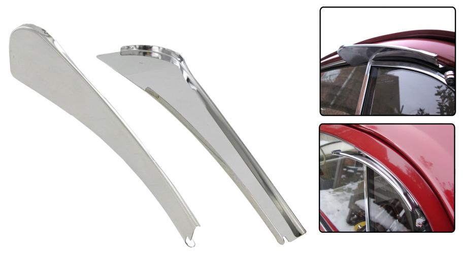 Vent window rain guards stainless steel