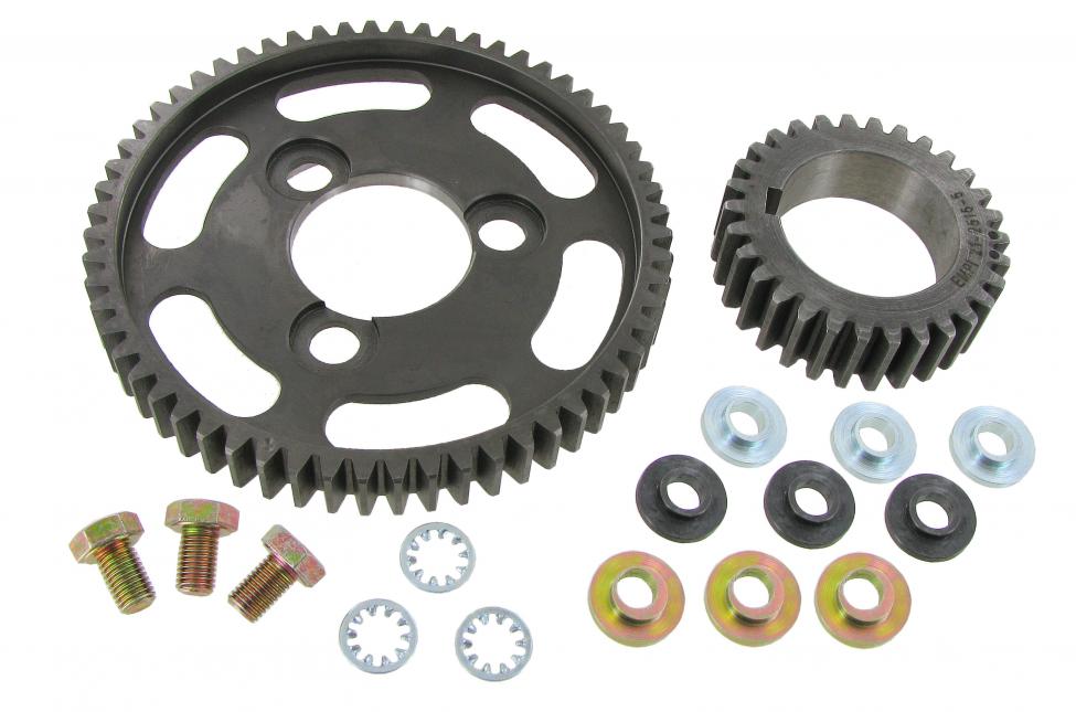 Adjustable cam gear kit with straight gears