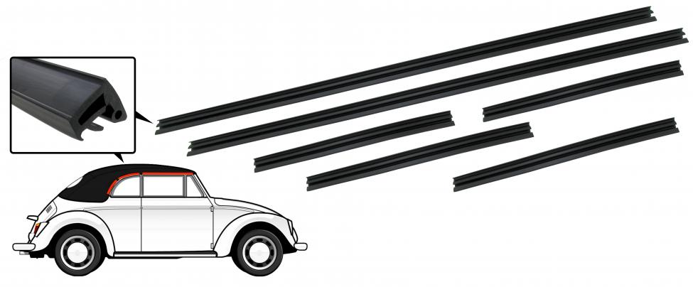 Dichtungen zwischen topframe und Seitenfenster (2 sides)