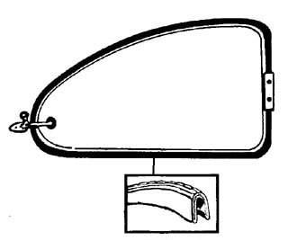 Pop-out takasivuikkunoiden tiiviste koriin, valkoinen
